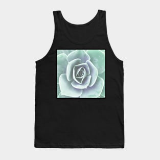 Plant print, pastel mint green Houseleek Tank Top